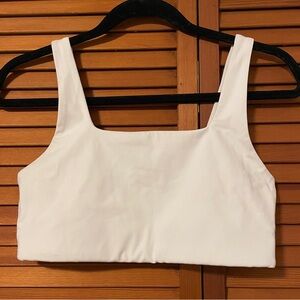 Girlfriend Collective Tommy Cropped Bra in Ivory - size medium